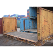 Conteneur plateforme neuf ou occasion - parois avant et arrière rabattables - transport de cargaisons spécifiques_1