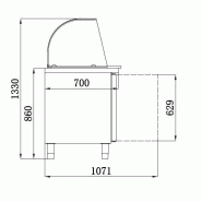 Table réfrigérée avec verre 2 portes l1360mm 7950.0410 COMBISTEEL_1