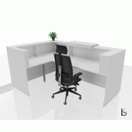 Banque d'accueil d'angle Delta Plus avec réhausse - Mobel Linea - 224, Blanc mat, Droite, Blanc, Non_1