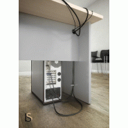 Bureau compact Tono avec caisson - Mobel Linea - 160, Blanc, Gauche, 2 tiroirs_1