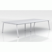 Ensemble de 4 postes Ogi A avec maxi caissons - MDD - Blanc, Noyer_1