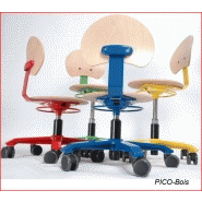 Chaise sur roulettes adaptée aux environnements de petite enfance