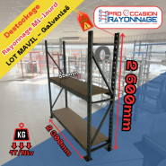 Rayonnage mi-lourd - 6 échelles, 16 niveaux avec plateau bois aggloméré 22mm inclus - MAVIL_1