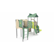 Structure multi-activités métallique Organik - LD1OR2101 - 2 tours en inox pour 20 enfants_1