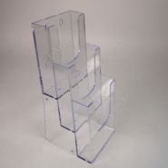 VPB0342 - Porte-brochures 3 niveaux 1/3 A4 - VPC Display - Hauteur totale 26.3cm - Transparent_1