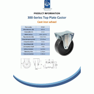 Roulette fixe de 150 mm avec roue en fonte grise_1