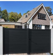 Portail aluminium Strasbourg - Gris anthracite RAL 7016 - Battant ou coulissant - portstr180350g_1