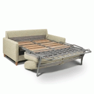 Canapé convertible OGGETTO - Matelas 16 cm - Système express - Sommier à lattes - 160 cm - RENATONISI - Polyuréthane écru_1