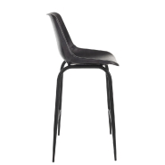 Chaise de bar Valona en cuir noir - élégance, confort et design industriel_1