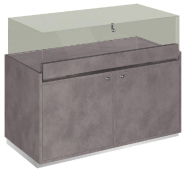 Comptoir T03 vitrine 4 Faces et MDF naturel+béton - 120x60x93cm_1