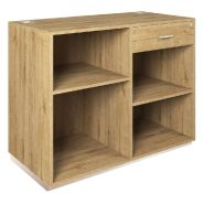 Comptoir Vertigo T03 MDF naturel et chêne clair avec tiroir 120x60x93cm_1