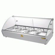 Vitrine chaude à poser - 4 bacs GN 1/3 - 80 cm | Buffalo - CW147_1