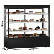 Vitrine réfrigérée pour pâtisserie MADRID - 1800 mm - 3 étagères - Noir_1