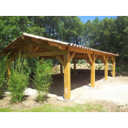 Abris charpente en bois avec une large variété de finitions lasurées, des solutions d'éclairage