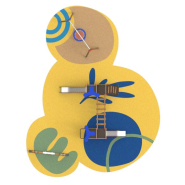 Structure pour aire de jeux - modules variés : jeux sur ressort, balançoires - W2122_1