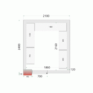 Chambre froide négative CRNF2124 Blanc 2100 x 2400 x 2200 mm TEFCOLD_1