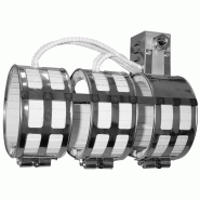 Collier chauffant ventilé en céramique - avec double enveloppe et ventilateurs basse pression pour extrudeuses_1