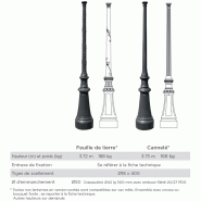 Mât d'éclairage public Vicomte - Fonte thermolaquée GL-250 avec zingage anticorrosion_1