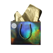 Sac luxe Holografica bronze poignées cordelières or 23x10x18cm - par 10_1