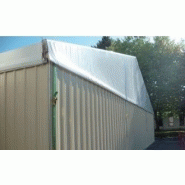 Tente de stockage fermée en aluminium - Couverture en bacacier - Dimensions 25 x 15 x 3 m - Ancrage au sol avec platine_1