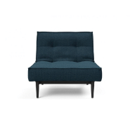 Innovation Living Fauteuil Splitback Styletto Convertible - Lit 90x115 cm - Pieds fuseau noir - Tissu Argus Navy Blue_1