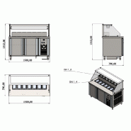 Vitrine réfrigérée de présentation - 1500 mm - refroidissement par ventilateur avec espace pompe à sauce_1
