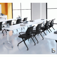 Chaise visiteurs avec assise pliante Plys - Mobel Linea - Noir, 1 siège_1