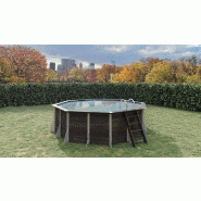 Piscine hors sol octogonale 14,5m² Tatihou - composite PVC/chanvre - structure acier - fabrication française_1