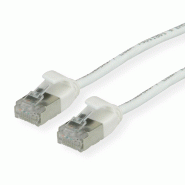 ROLINE Cordon DataCenter U/FTP Cat.6A (Classe EA), LSOH, slim, blanc, 2 m_1