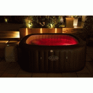 Spa gonflable Lay-Z Maldives BESTWAY - 5/7 places, carré, 180 buses d'air, 8 jets hydromassants, PVC marron_1