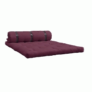 Canapé futon convertible Buckle-Up Sofa - Standard - Couleur bordeaux - Matelas 140x200 cm_1