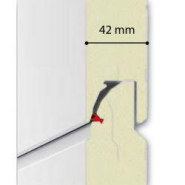 Porte de garage sectionnelle manuelle - panneau à cassettes avec hublots - Atout Fermetures - isolée 42mm - finition woodgrain - largeur 2400mm x hauteur 2000mm_1
