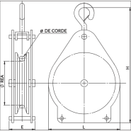 Poulie CLIC avec arrêt automatique - REF : 48100 - Capacité 160kg - Diamètre corde 20 à 30mm_1