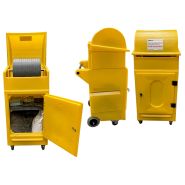 Chariot mobile avec dévidoir 1 rouleau - kit interventions d'urgence - kits absorbants Universel - 130 L ou 330 L_1