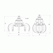 Grappins d'enrochements POM-4/550-P - Intermercato - Hydraulique pour pierres et rochers - 850 kg - Capacité 5000 DaN_1