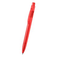 Stylo à bille transparent - plastique RPET - encre bleue - couleur rouge - 8g_1