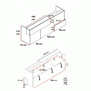 Banque d'accueil lumineuse Mitis - Dellarovere - Non, Noyer / Beige, 305_1