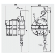 Équilibreur enrouleur 9422-9426 - câble inox - corps aluminium - capacité 100 à 180 kg - course 2500 mm_1