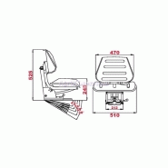 Siège universel adaptable sans accoudoir - suspension mécanique 120 kg - embases réglables pour tracteurs agricoles_1