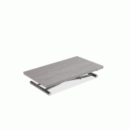 Table basse relevable extensible Trendy - Chêne gris/mélaminé, pied chromé - Dimensions 110 x 70/140 cm_1