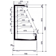 Vitrine semi-verticale positive sans porte , idéal pour chr, traiteurs, boulangeries, pâtisseries et chocolateries -curl 3 green 125 iarp_1