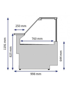 Vitrine canalisable pour viande, traiteur, produits laitiers/fromage - 760 mm - ONYX 76-1500-N/VD_1