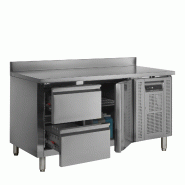 Comptoir pour saladette réfrigéré CK7220 1 porte et 2 tiroirs GN1/1 pces Inox TEFCOLD_1