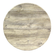 Plateau rond de table extérieur Werzalit Ø60cm décor pondérosa blanc_1