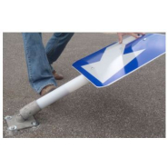 Panneau de police auto relevable sur rotule - Gamme G2 FLEX - STI Balisage routier_1