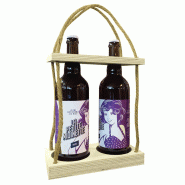 Serviteur bois 2 bouteilles 22x11x4 cm -_1