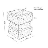 Bloc de lestage - BLOCLEST 1200 - 2200 Kg - 950x950x1200 mm_1