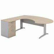 Bureau d'angle compact piètement métal avec caisson hauteur bureau So Borox_1