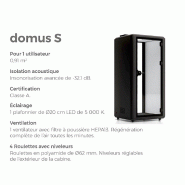 Cabinet acoustique 1 personne Domus - Mobel Linea - Chêne moyen , Gris anthracite , Gris_1