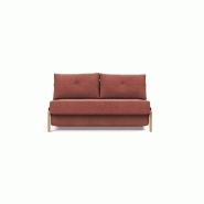 Innovation Living - Canapé design Cubed Wood 02 - Convertible lit 200x160 cm - Tissu Cordufine Rust - Faible encombrement et confort moelleux_1